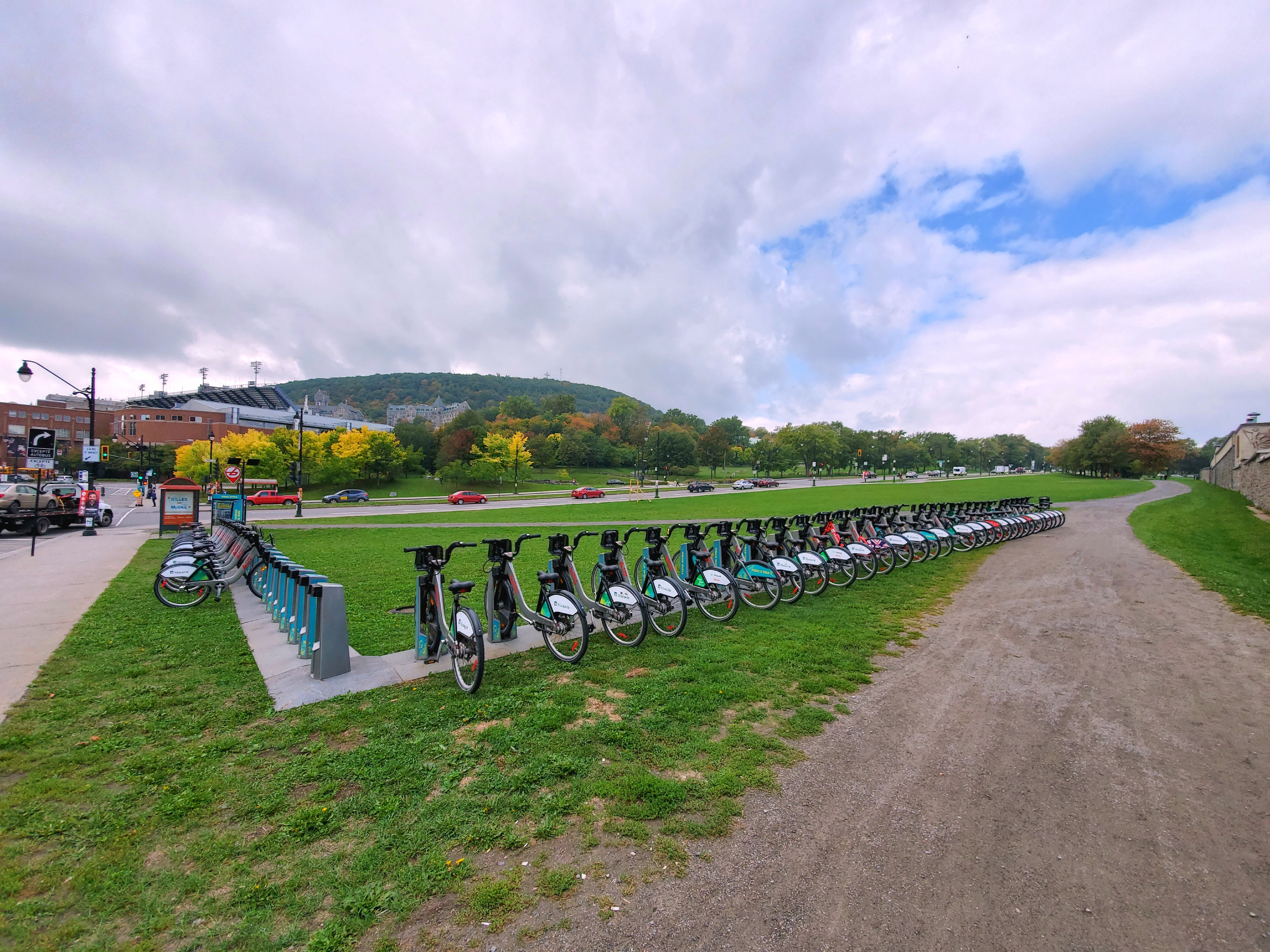 Station BIXI au coin de Parc et des Pins