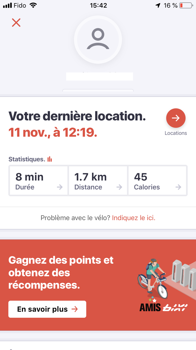 AMIS BIXI premier écran