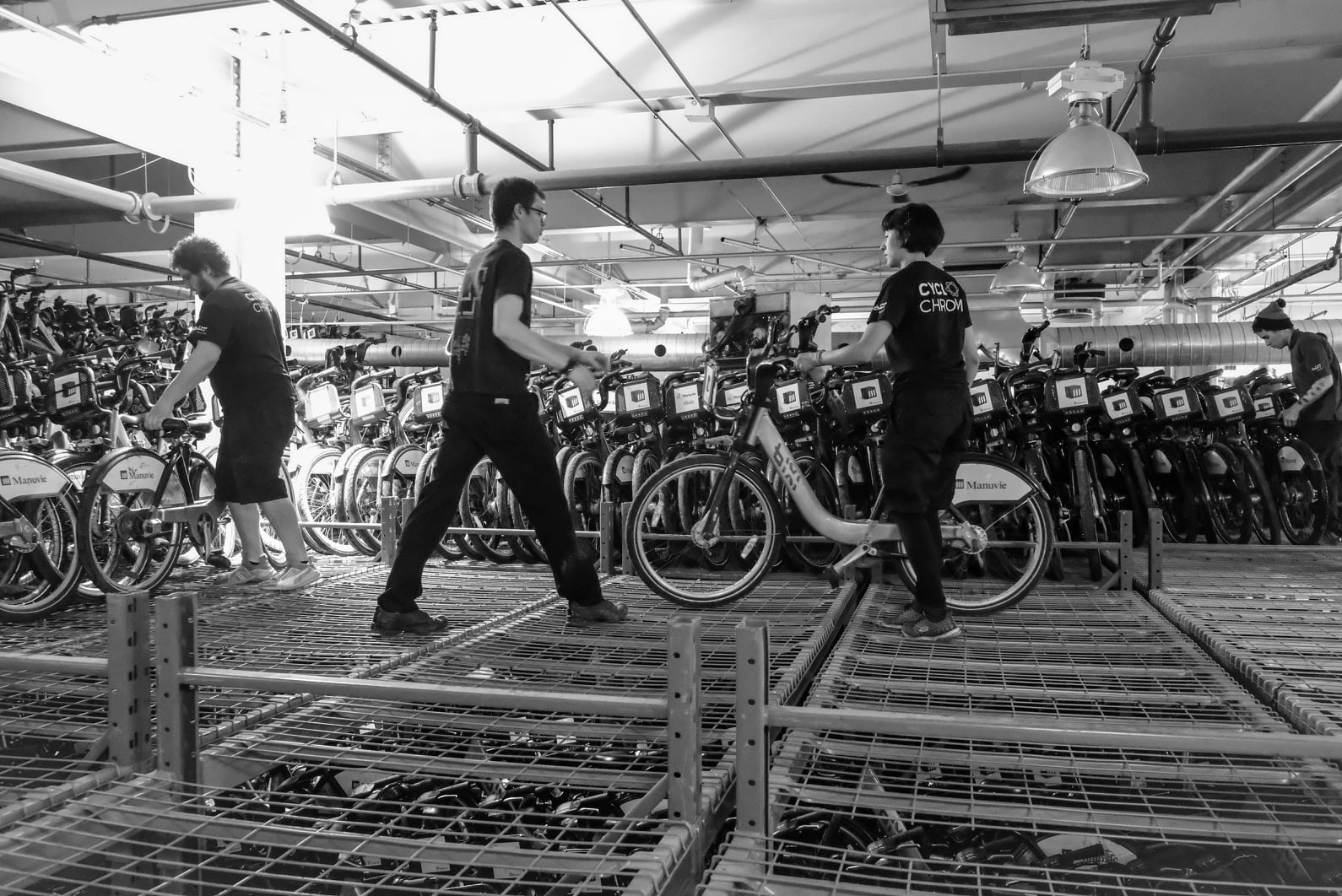 L'équipe de Cyclochrome récupère les vélos